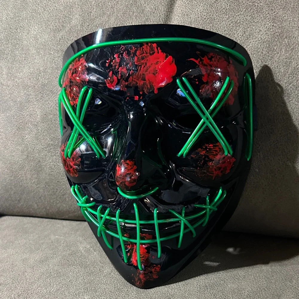 Black and Red LED Halloween Mask